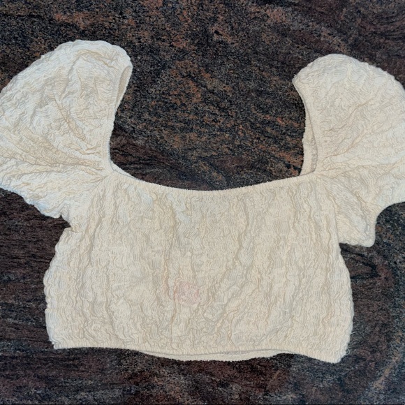 ruffle, puff sleeve Zara crop top - Picture 1 of 2